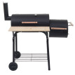 Barbecue-Smoker Hartford, gril à charbon, four de fumage, gril indépendante 116x113x53cm