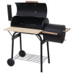 Barbecue-Smoker Hartford, gril à charbon, four de fumage, gril indépendante 116x113x53cm