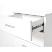 Commode Pavia, table / armoire de chevet, 3 tiroirs 50x45x34cm ~ blanc